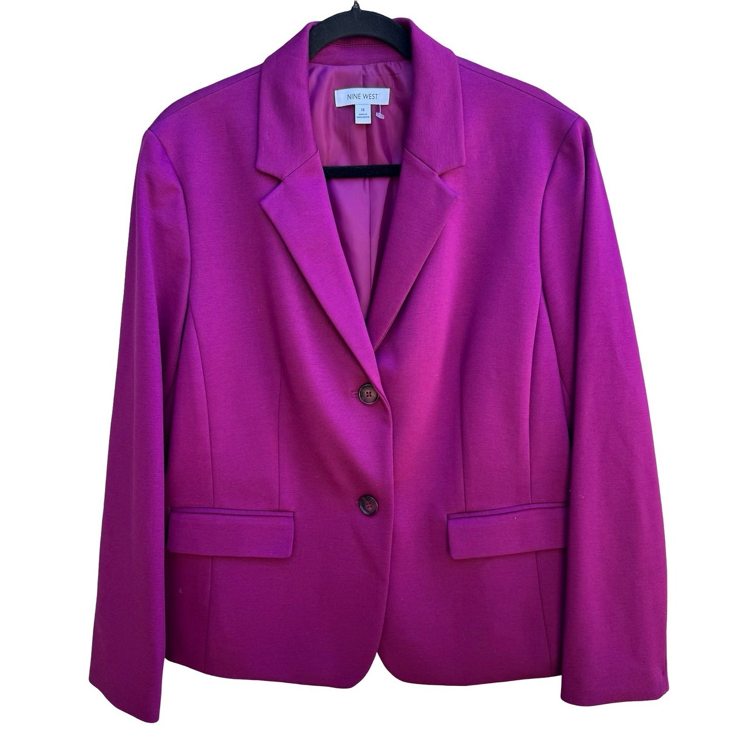 Nine West Professional Tailored Power Suit Workwear Blazer Jacket Plum 14 NEW