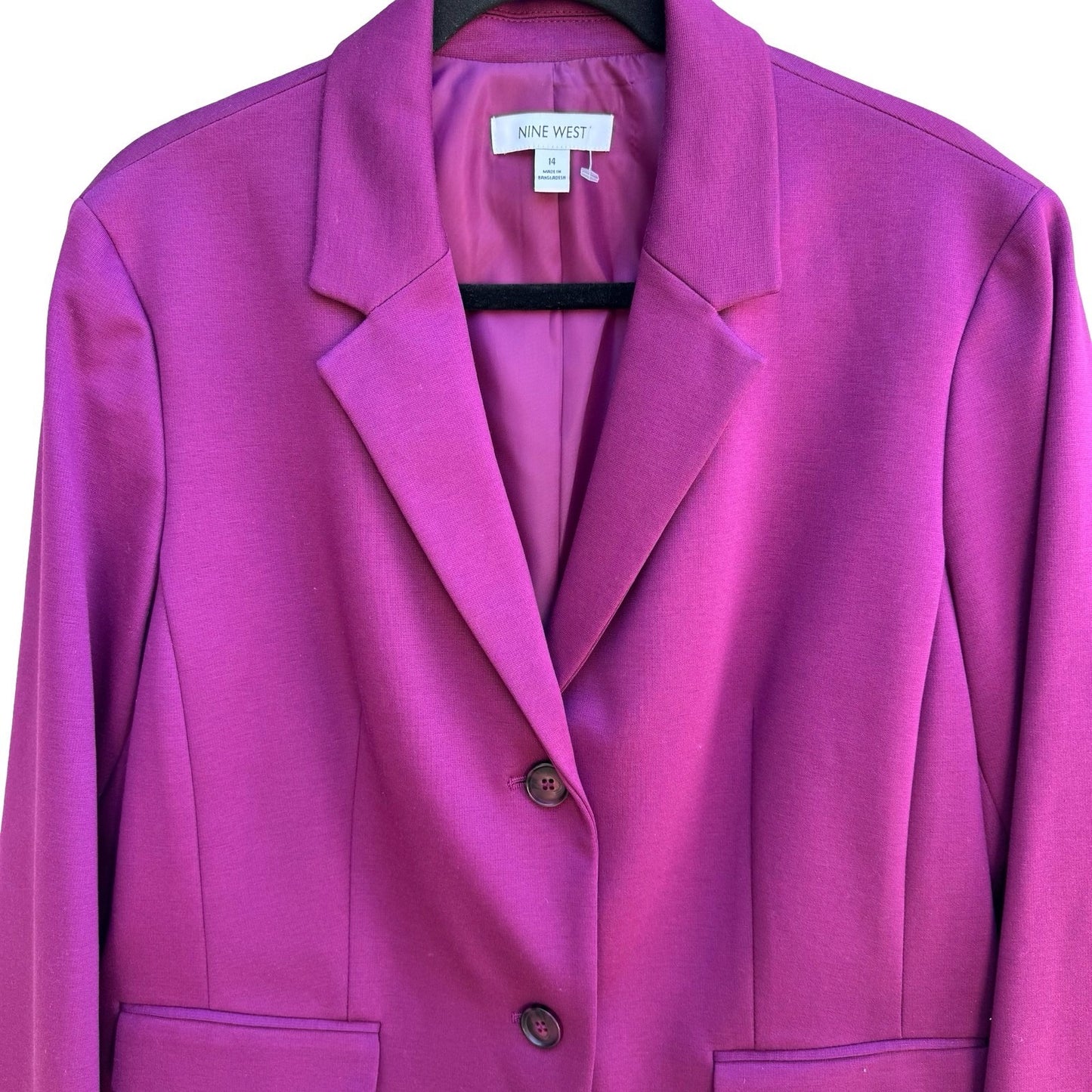 Nine West Professional Tailored Power Suit Workwear Blazer Jacket Plum 14 NEW
