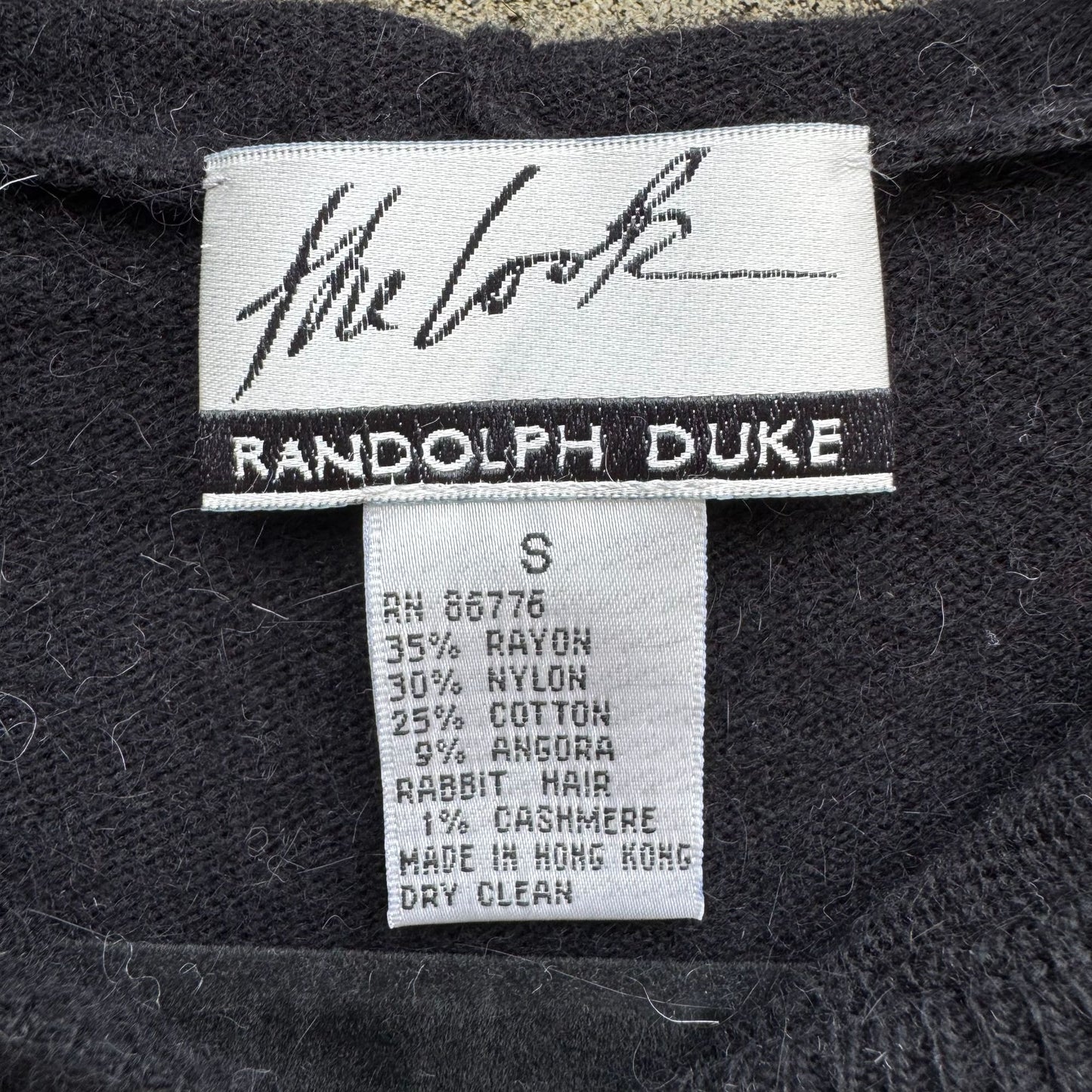 Randolph Duke Womens Black Hooded Striped Knit Cardigan Sweater Elbow Patches S