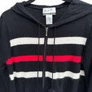 Switch Randolph Duke Womens Black Hooded Striped Knit Cardigan Sweater Elbow Patches S 3 image