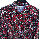 Switch Charter Club Womens Petite 3/4 Roll Tab Sleeve Button-Up Floral Red Black Shirt 2 image