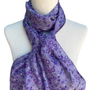 Switch Cejon Accessories Vintage Womens Purple Floral Semi Sheer Cottage Scarf Wrap 2 image