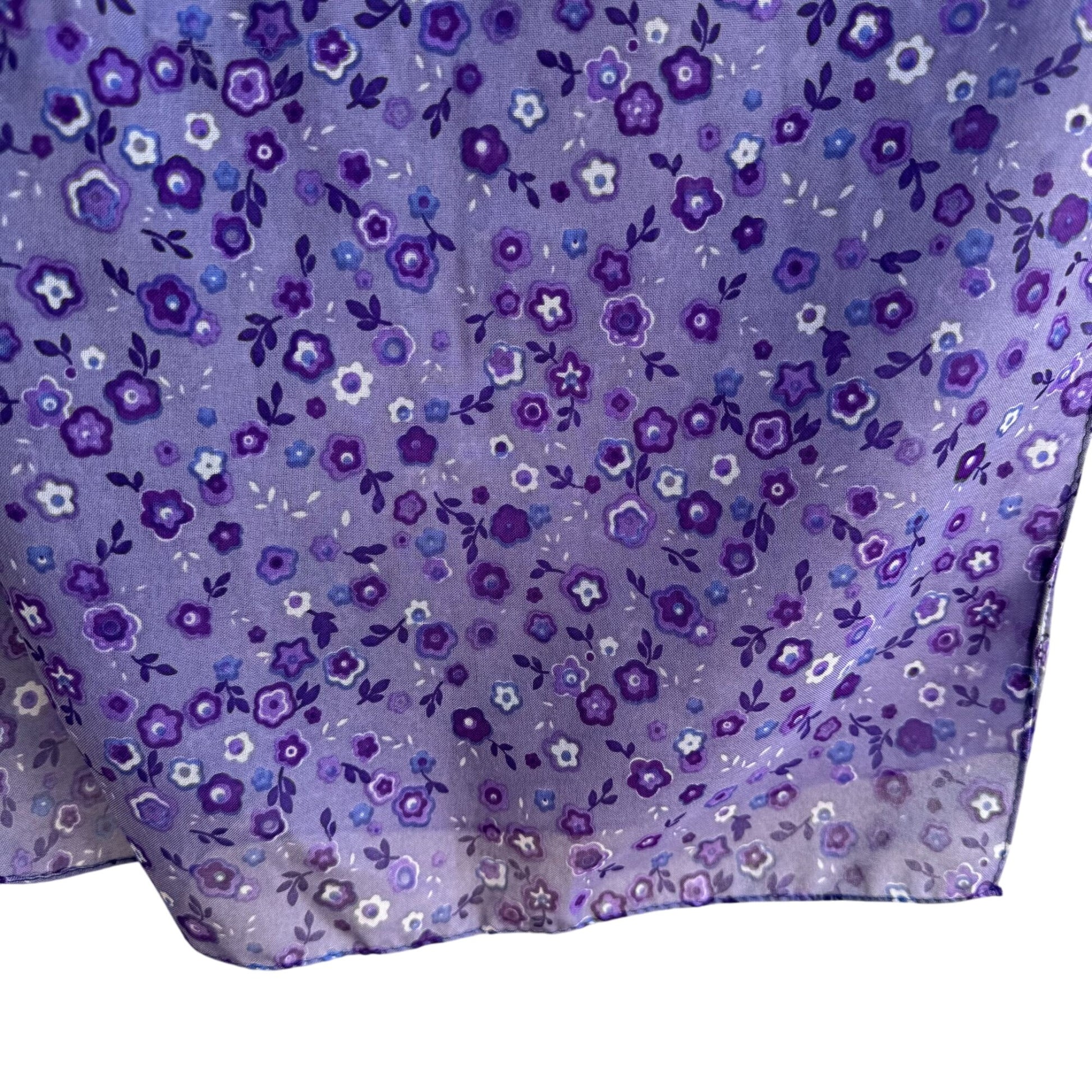 Cejon Accessories Vintage Womens Purple Floral Semi Sheer Cottage Scarf Wrap