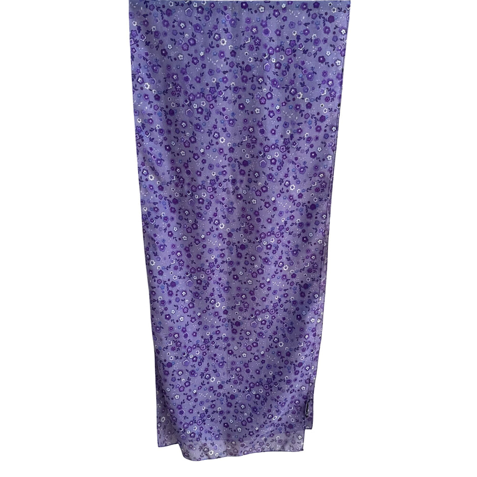 Cejon Accessories Vintage Womens Purple Floral Semi Sheer Cottage Scarf Wrap