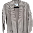 Switch Max Studio Womens Tan Beige Textured Popcorn Knit Open Front Longline Cardigan L 3 image