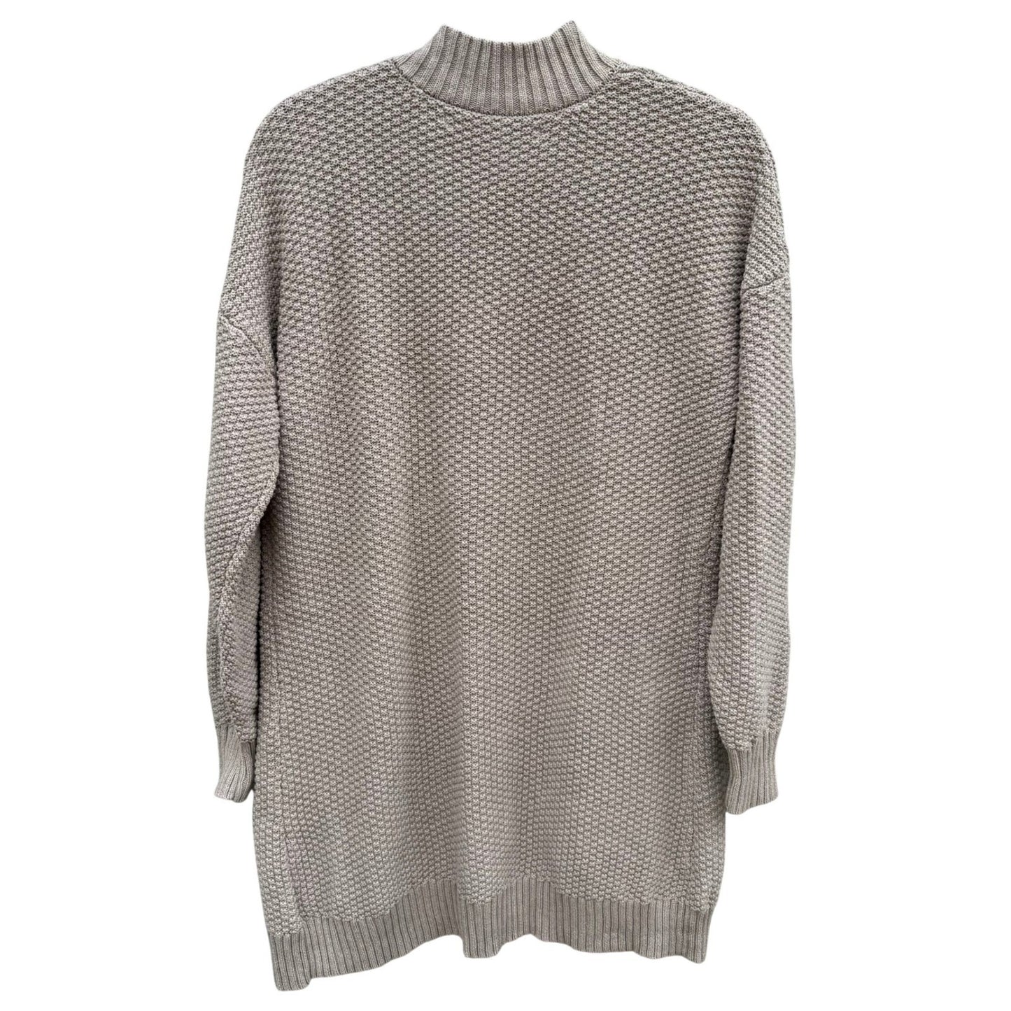 Max Studio Womens Tan Beige Textured Popcorn Knit Open Front Longline Cardigan L