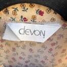 Switch Devon Vintage 70s 80s Retro Floral Ruffle High Neck Button Down Blouse Cream Red 2 image