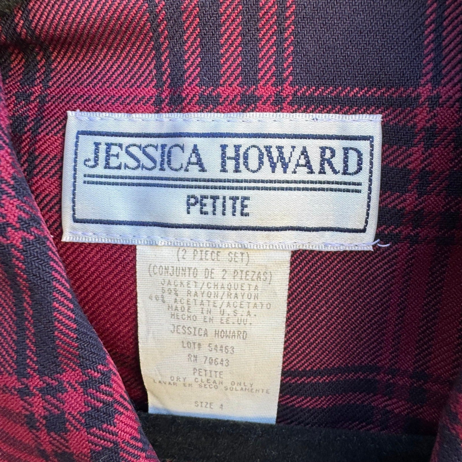 Jessica Howard Vintage 90s Tartan Plaid Preppy Dark Academia Cropped Jacket 4