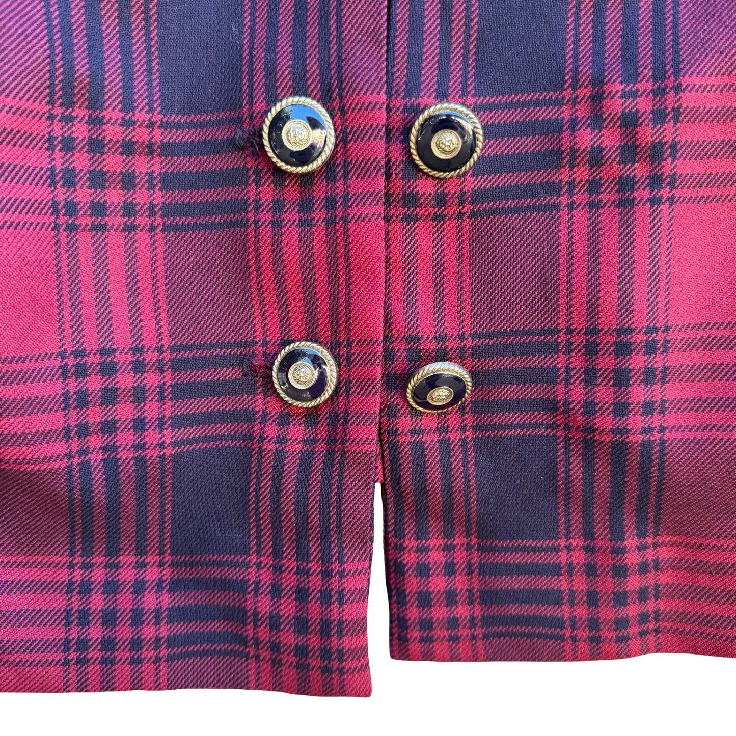 Jessica Howard Vintage 90s Tartan Plaid Preppy Dark Academia Cropped Jacket 4