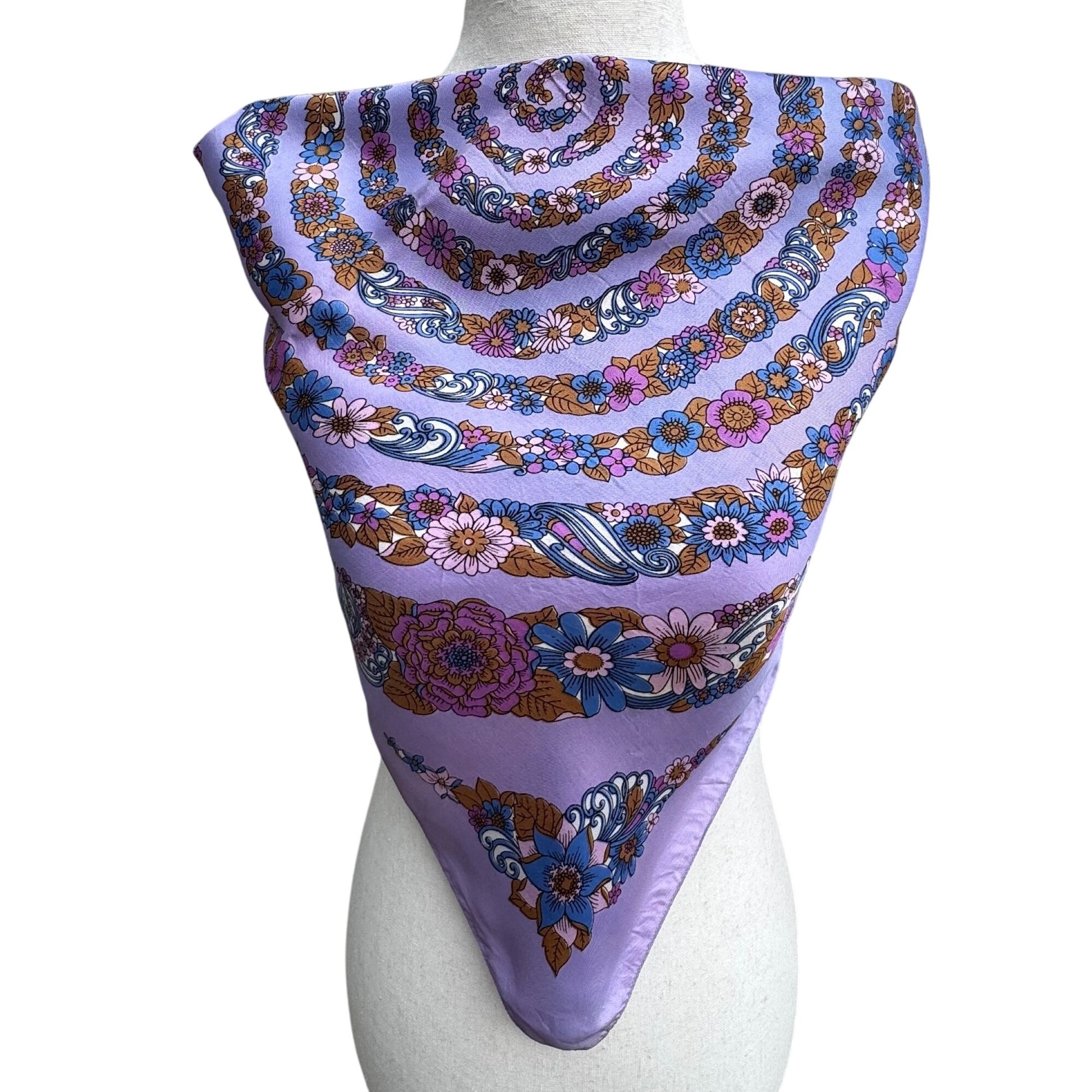 St Michael For Marks & Spencer Vintage Italian Floral Spiral Scarf Wrap Shawl