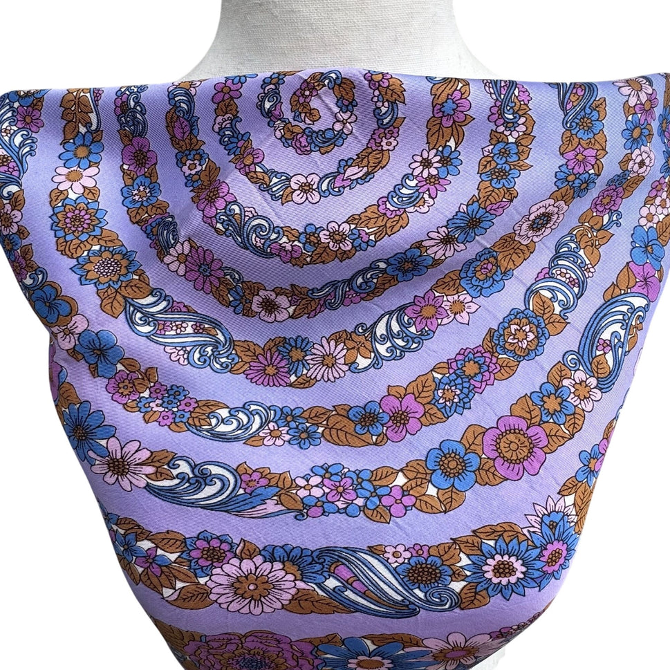 St Michael For Marks & Spencer Vintage Italian Floral Spiral Scarf Wrap Shawl