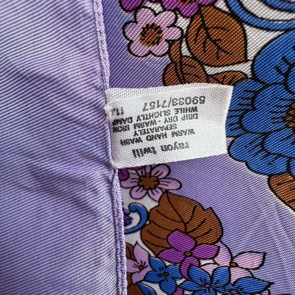 St Michael For Marks & Spencer Vintage Italian Floral Spiral Scarf Wrap Shawl