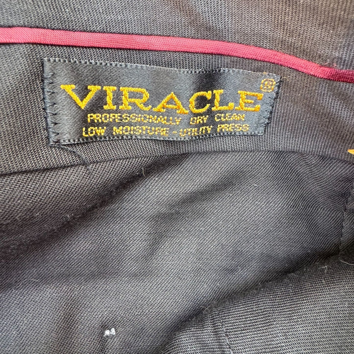 Hart Schaffner & Marx Viracle Vintage Gray Wool Mens Flat Front Dress Pant 38x32