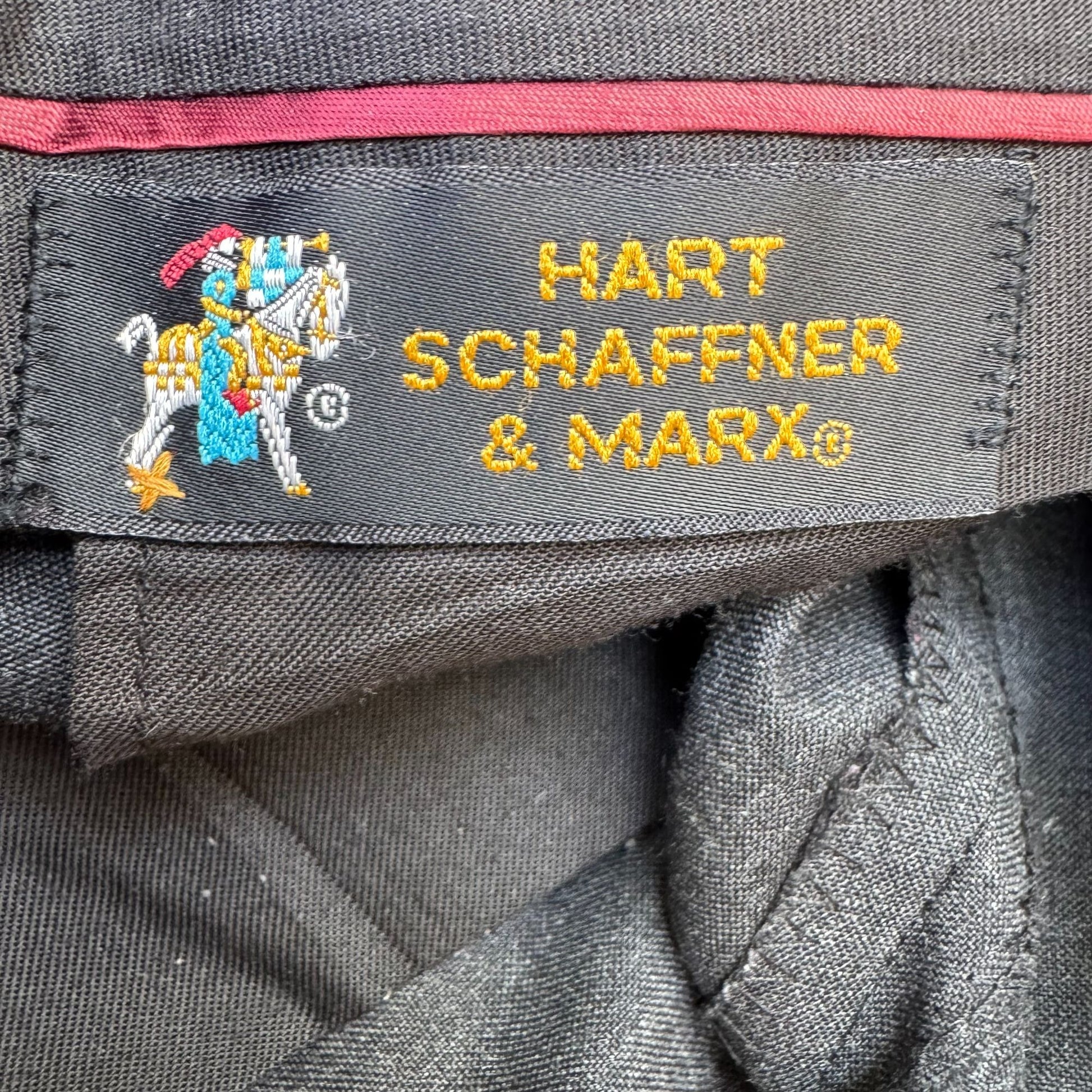 Hart Schaffner & Marx Viracle Vintage Gray Wool Mens Flat Front Dress Pant 38x32