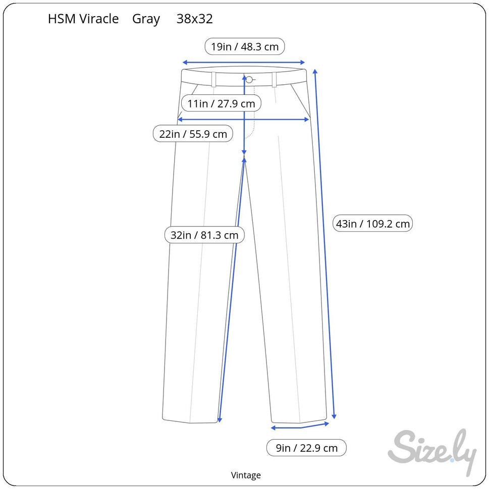 Hart Schaffner & Marx Viracle Vintage Gray Wool Mens Flat Front Dress Pant 38x32