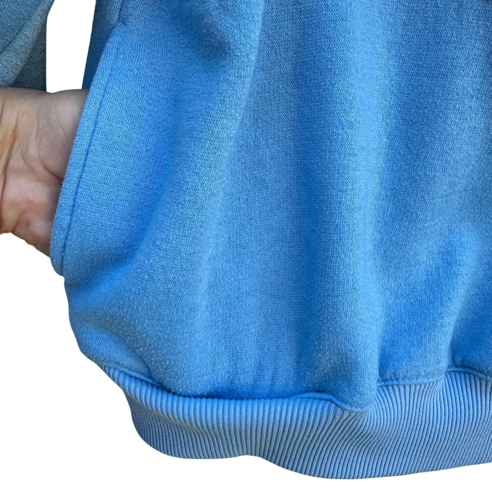 Bocoo Vintage 80s Womens Fleece Nylon Pastel Blue Pink Top Joggers Tracksuit Set