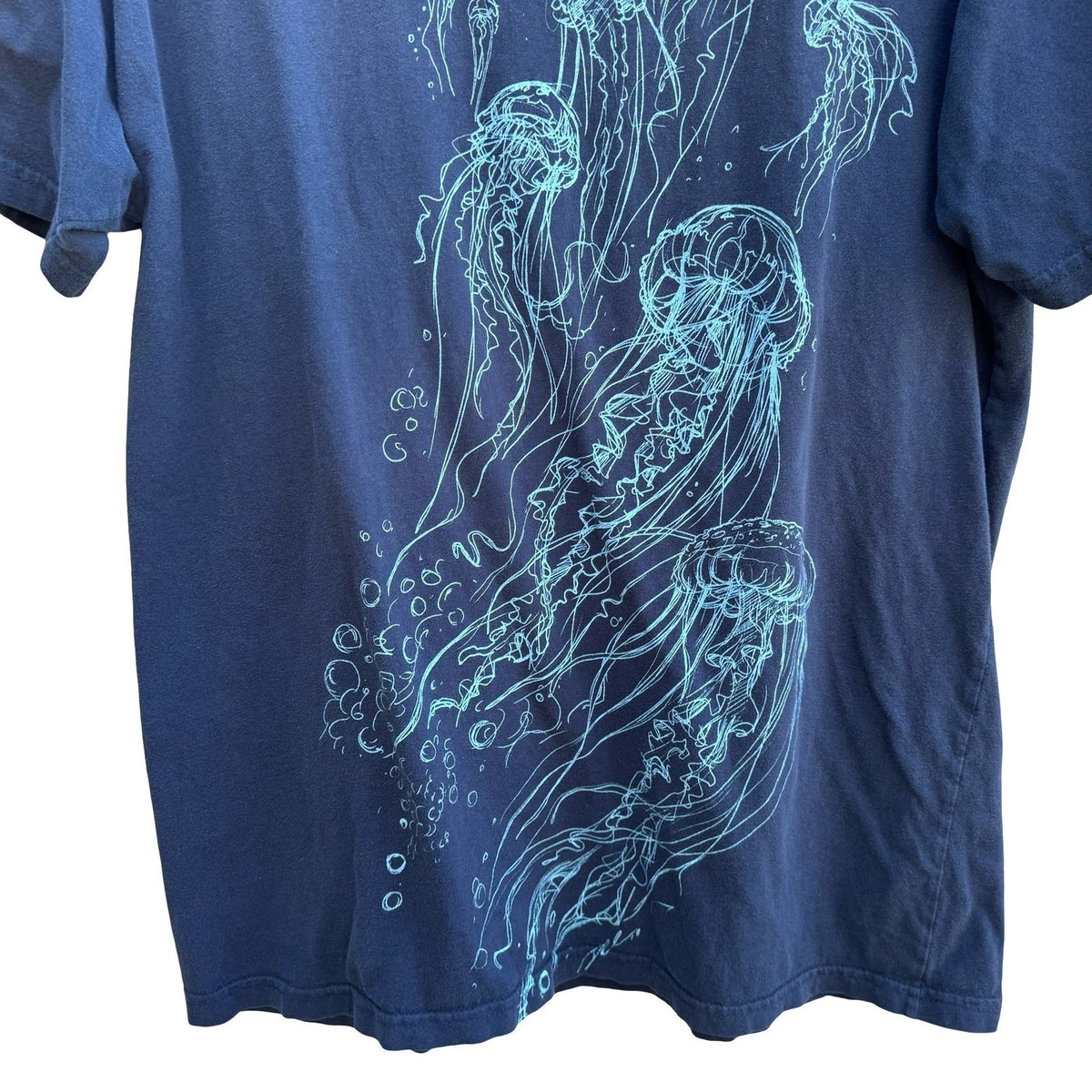 Coastal Classics Jellyfish Graphic Coastal Nautical Shirt Navy Mens L Streetwear