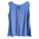 Switch Cow &amp; Lizard Womens Sleeveless Blue Ruffled Hem Cotton Tensil Tank Top Shirt M 2 image