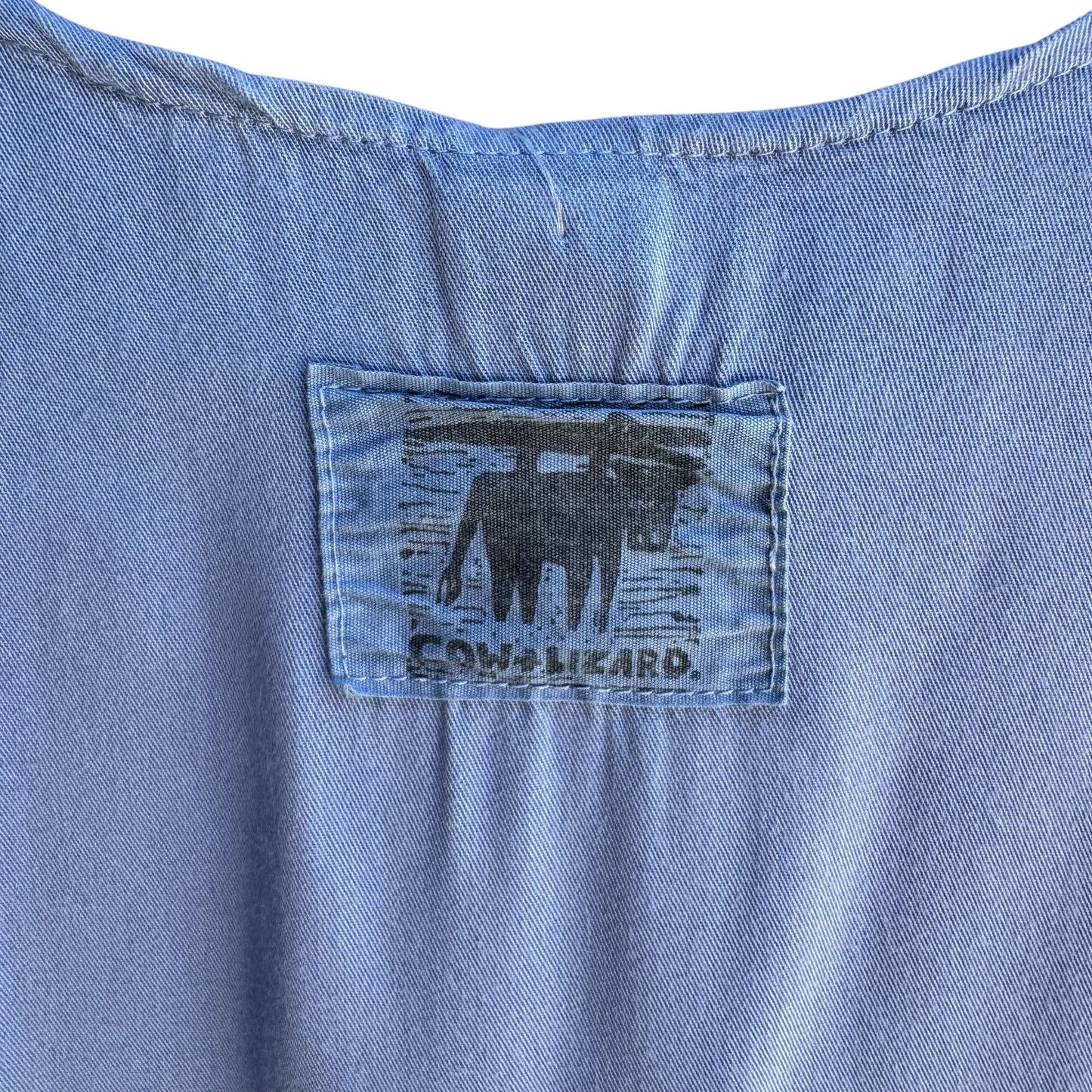 Cow & Lizard Womens Sleeveless Blue Ruffled Hem Cotton Tensil Tank Top Shirt M