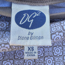 Switch Diane Gilman DG2 Women Tan Geometric Tile Print Boat Neck Button Shoulder Top XS 2 image