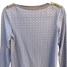 Switch Diane Gilman DG2 Women Tan Geometric Tile Print Boat Neck Button Shoulder Top XS 3 image