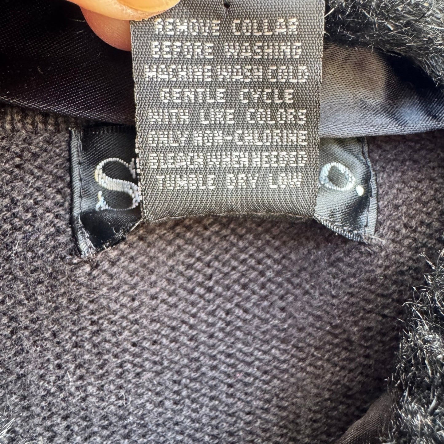 Style & Co Black Fair Isle Full Zip Cotton Sweater Faux Fur Collar Womens L