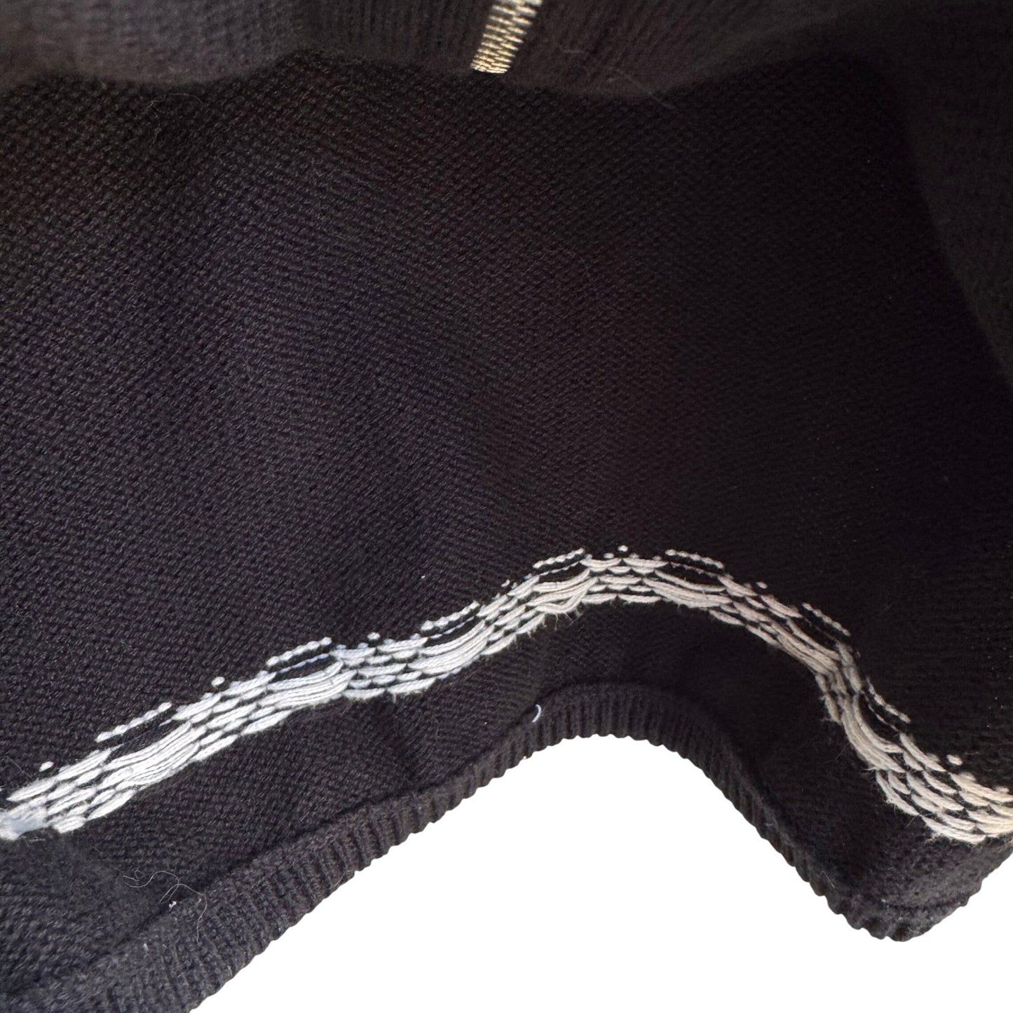 Style & Co Black Fair Isle Full Zip Cotton Sweater Faux Fur Collar Womens L