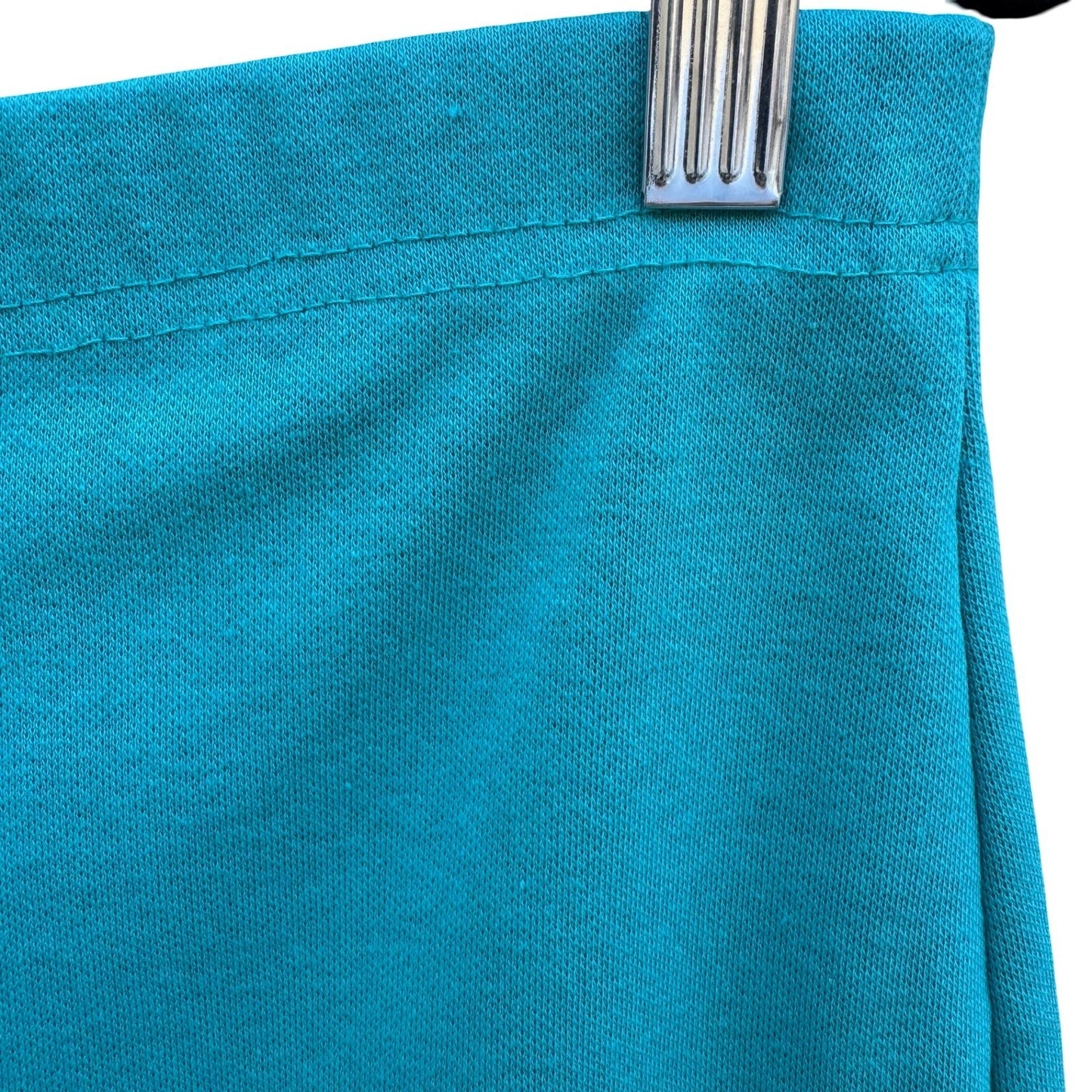 Jantzen Vintage 70s 80s Teal High Waisted Knit Retro Gym Shorts USA 14 Beach Mod