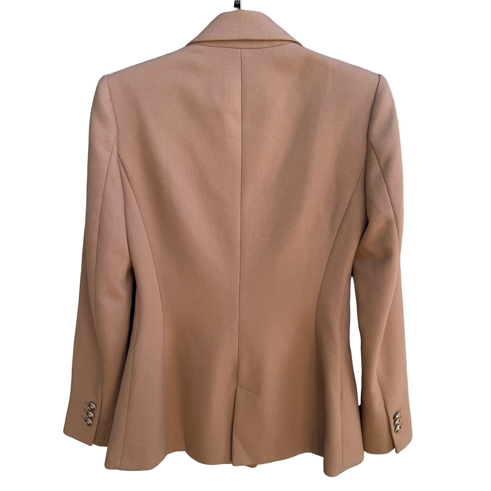 Zara Preppy Tailored Professional Double Breasted Textured Blazer Lion Buttons S