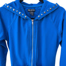 Switch Miss Chievous Womens Blue Metal Studded Full Zip Long Sleeve Hoodie Jacket L 2 image