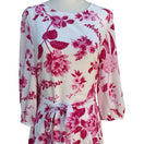 Switch Sugarlips Pink Floral Long Balloon Sleeve Mini Dress White Tie Waist NWT Size M 3 image