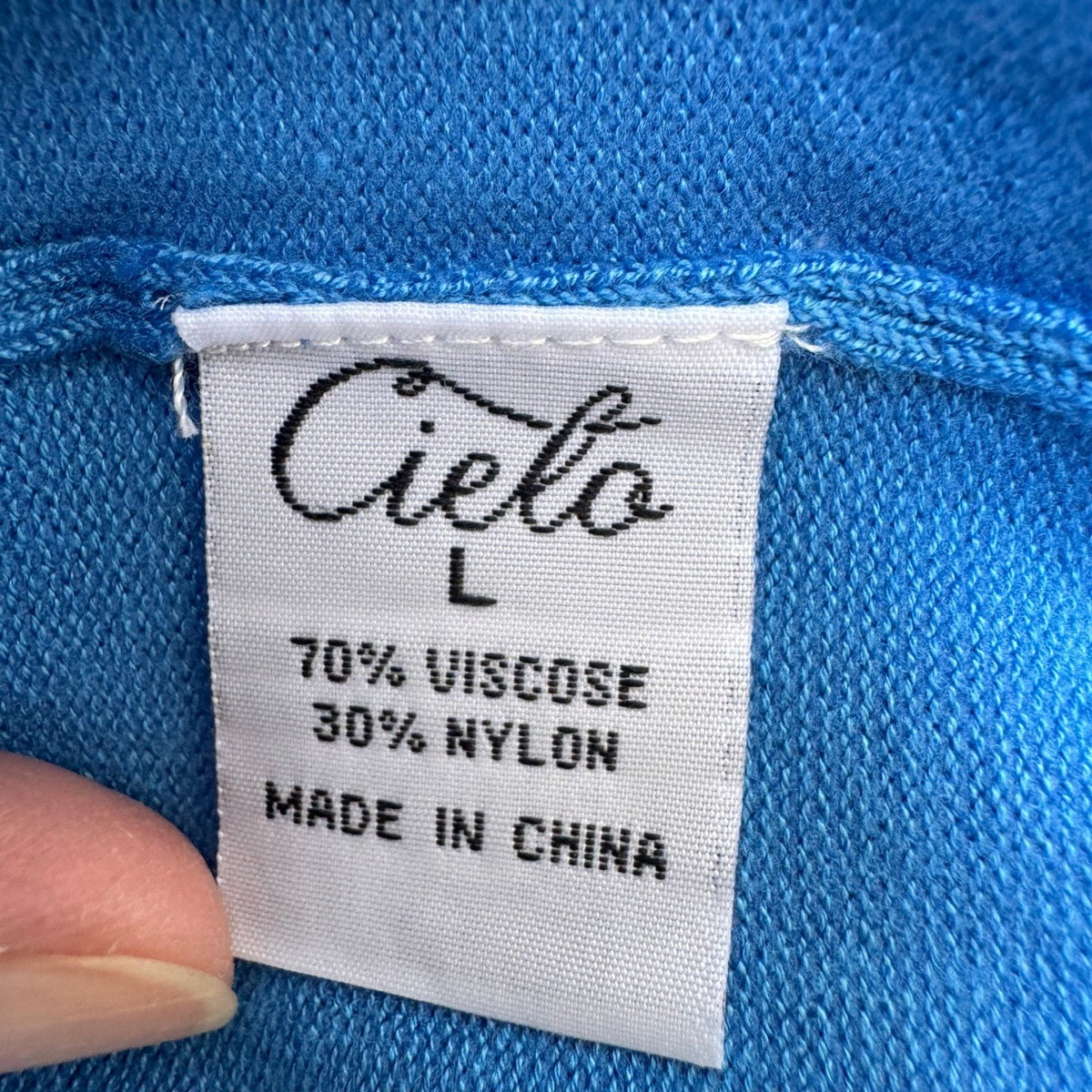 Cielo Coastal Layering Minimalist Ribbed Trim Open Front Pocket Cardigan Blue L