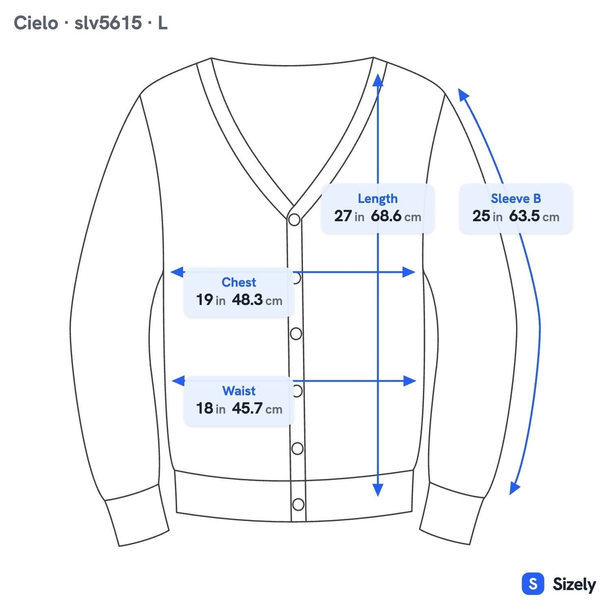 Cielo Coastal Layering Minimalist Ribbed Trim Open Front Pocket Cardigan Blue L