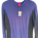 Switch G.I.L.I. Womens Purple &amp; Black Long Sleeve Cotton Blend Knit Sweater Top Size L 2 image