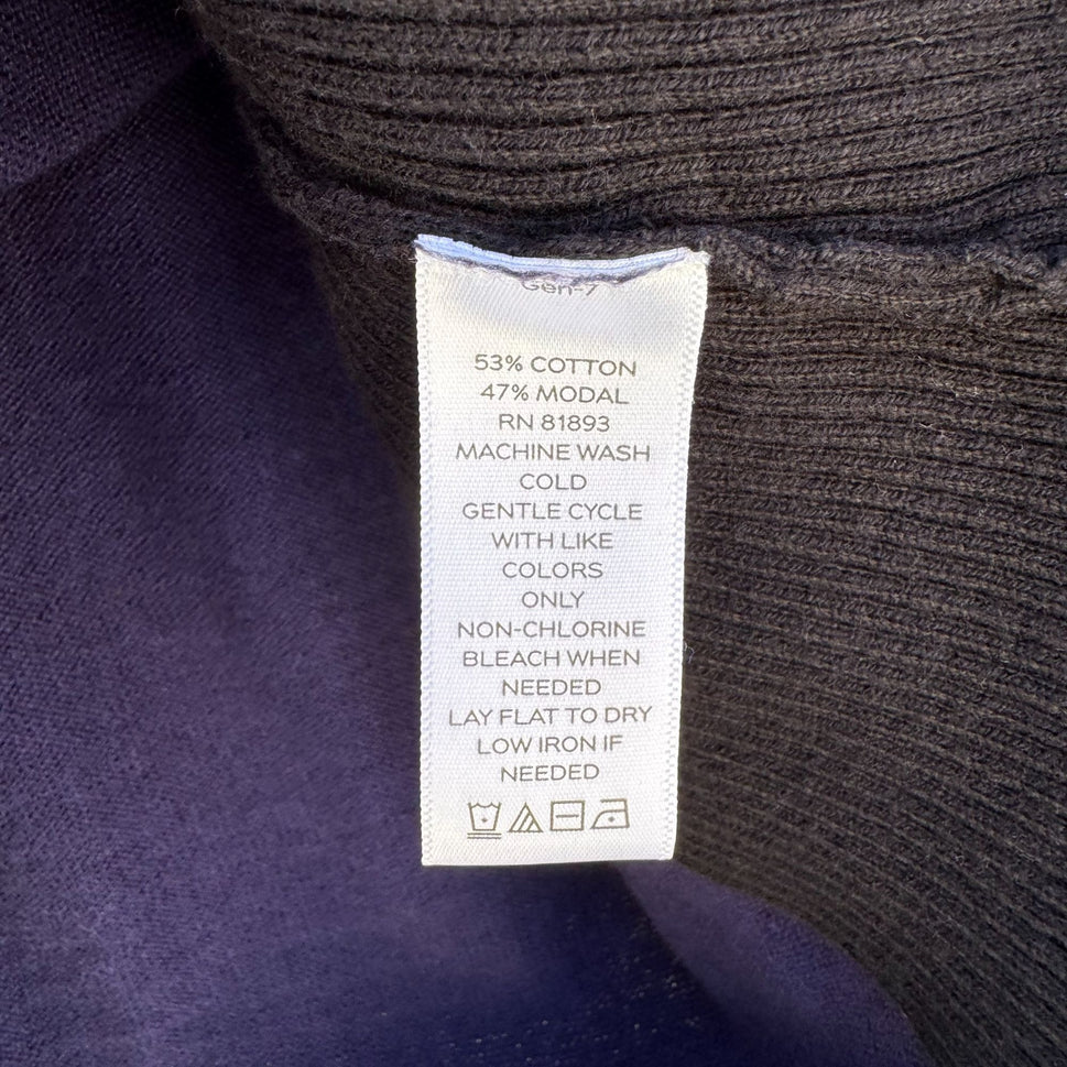 G.I.L.I. Womens Purple & Black Long Sleeve Cotton Blend Knit Sweater Top Size L