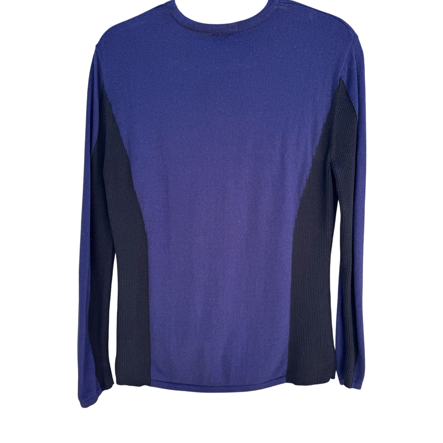 G.I.L.I. Womens Purple & Black Long Sleeve Cotton Blend Knit Sweater Top Size L