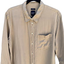 Switch GAP Vintage 90s Linen Boyfriend Shirt Tan Womens L Layering Minimalist Coastal 3 image
