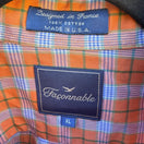 Switch Faconnable Mens Orange Check Plaid Button Up Cotton USA Made Long Sleeve Shirt 2 image