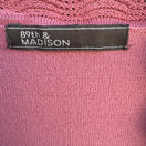 Switch 89th &amp; Madison Pink Open Front Cardigan Scalloped Trim Knit Sweater Coquette 2 image