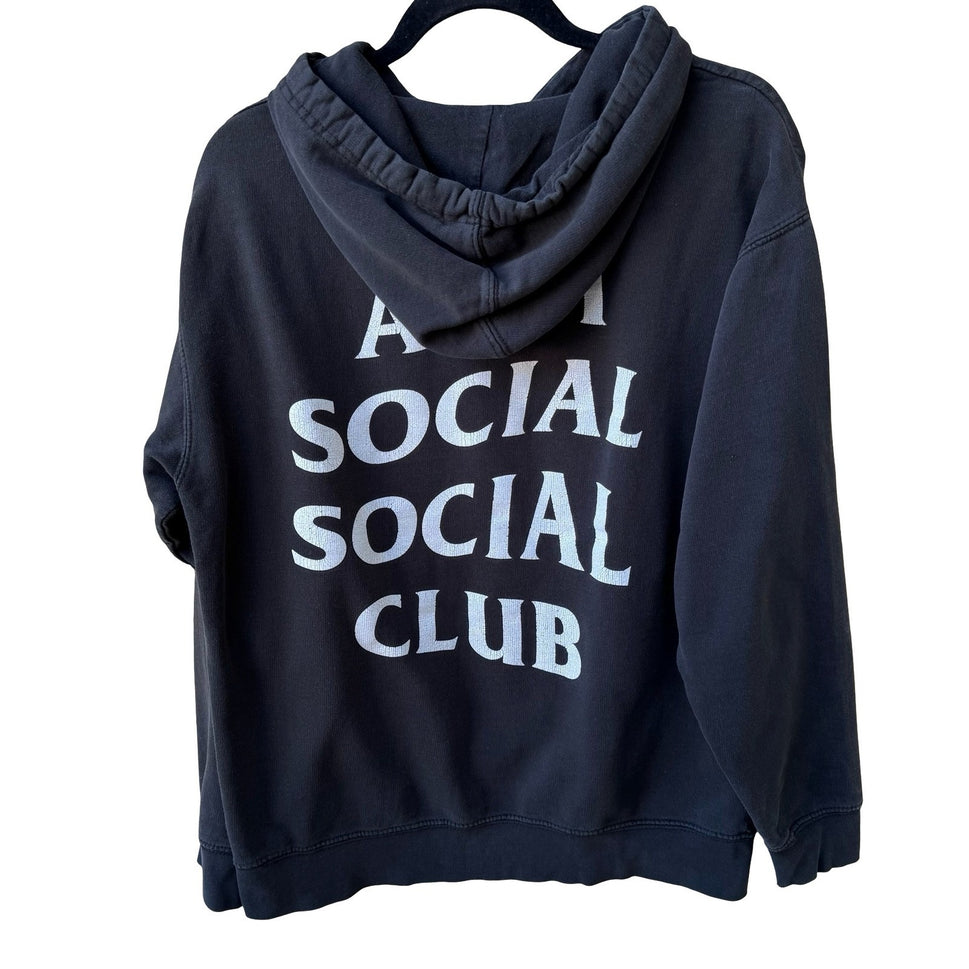 Anti Social Social Club Logo Hypebeast Streetwear Skater Hoodie Black Mens M