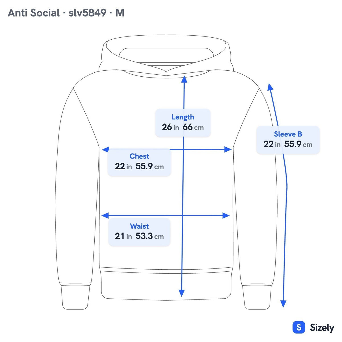 Anti Social Social Club Logo Hypebeast Streetwear Skater Hoodie Black Mens M