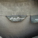 Switch Eddie Bauer 100% Silk Quiet Luxury Utility Shirt Earthy Green Roll Tab Sleeve M 2 image