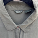 Switch Eddie Bauer 100% Silk Quiet Luxury Utility Shirt Earthy Green Roll Tab Sleeve M 3 image