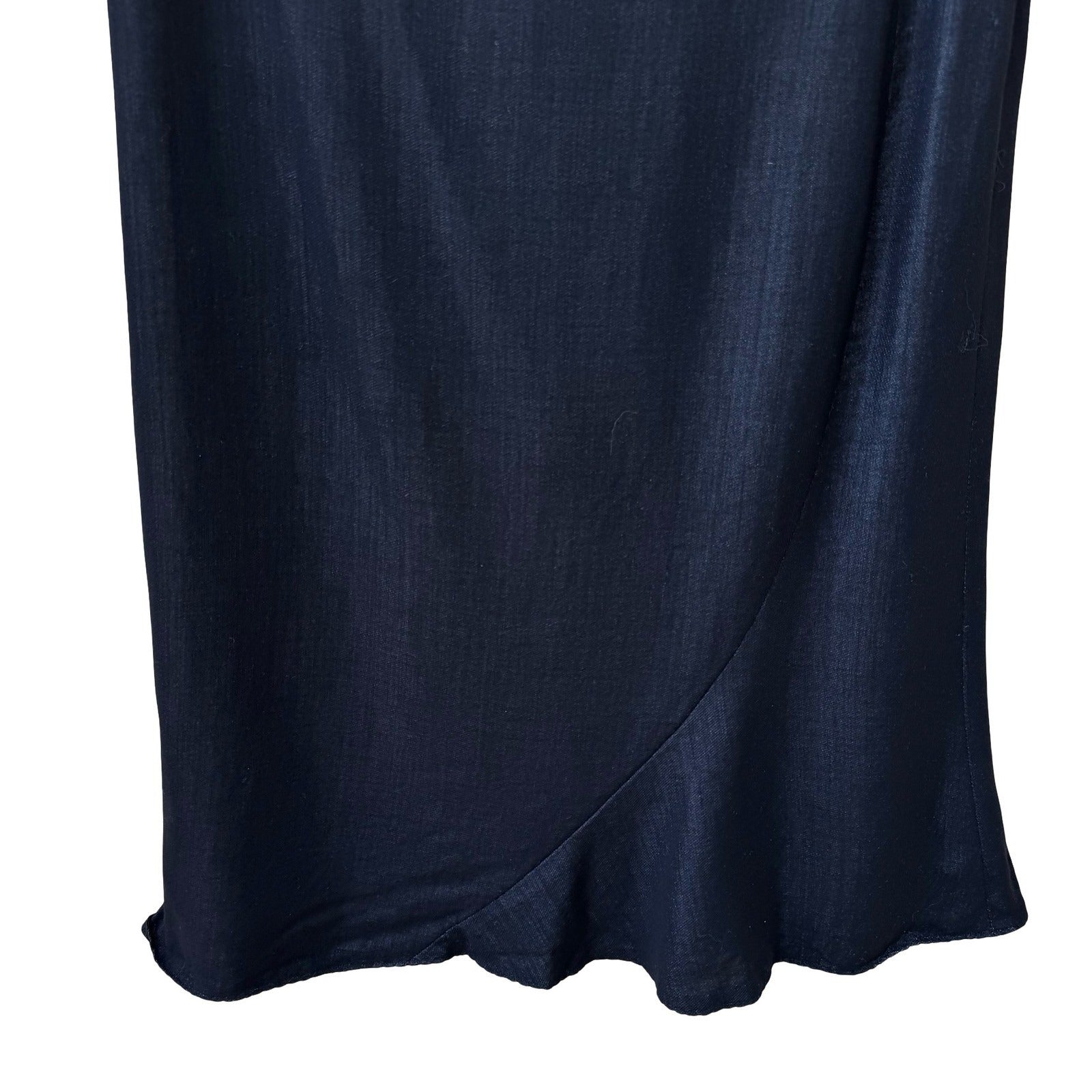 Tahari Y2K Minimalist Quiet Luxury Wool Blend Asymmetric Ruffle Hem Skirt Grey 4
