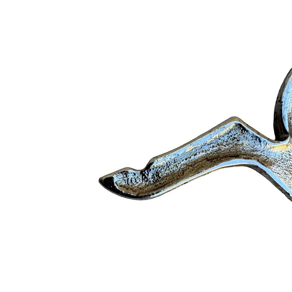 Vintage Silver Tone Galloping Horse Brooch Textured Stallion Equestrian Pin