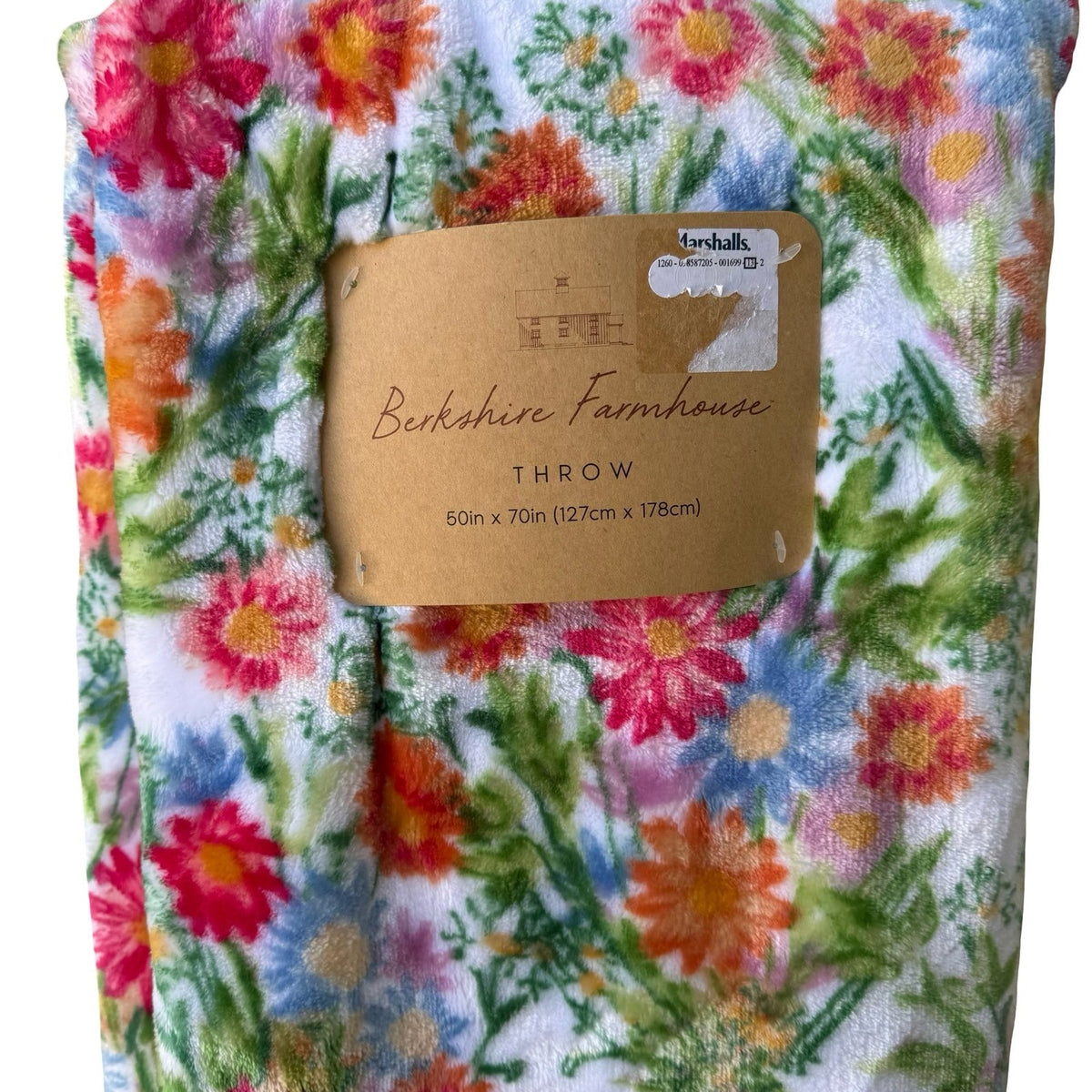 Berkshire Farmhouse Floral Wildflower Plush Throw Blanket Multicolor 50x70 NEW