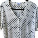 Switch Carolina Belle Parisian Chic Polka Dot Minimalist Professional V-Neck Blouse L 3 image