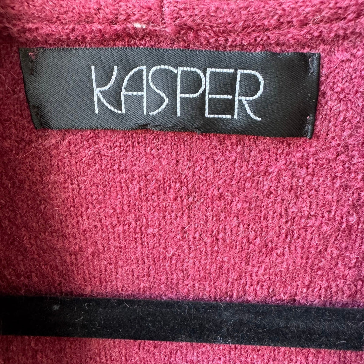 Kasper Wool Fringe Draped Open Front Minimalist Cardigan Woodrose Pink L NEW