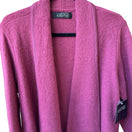 Switch Kasper Wool Fringe Draped Open Front Minimalist Cardigan Woodrose Pink L NEW 3 image