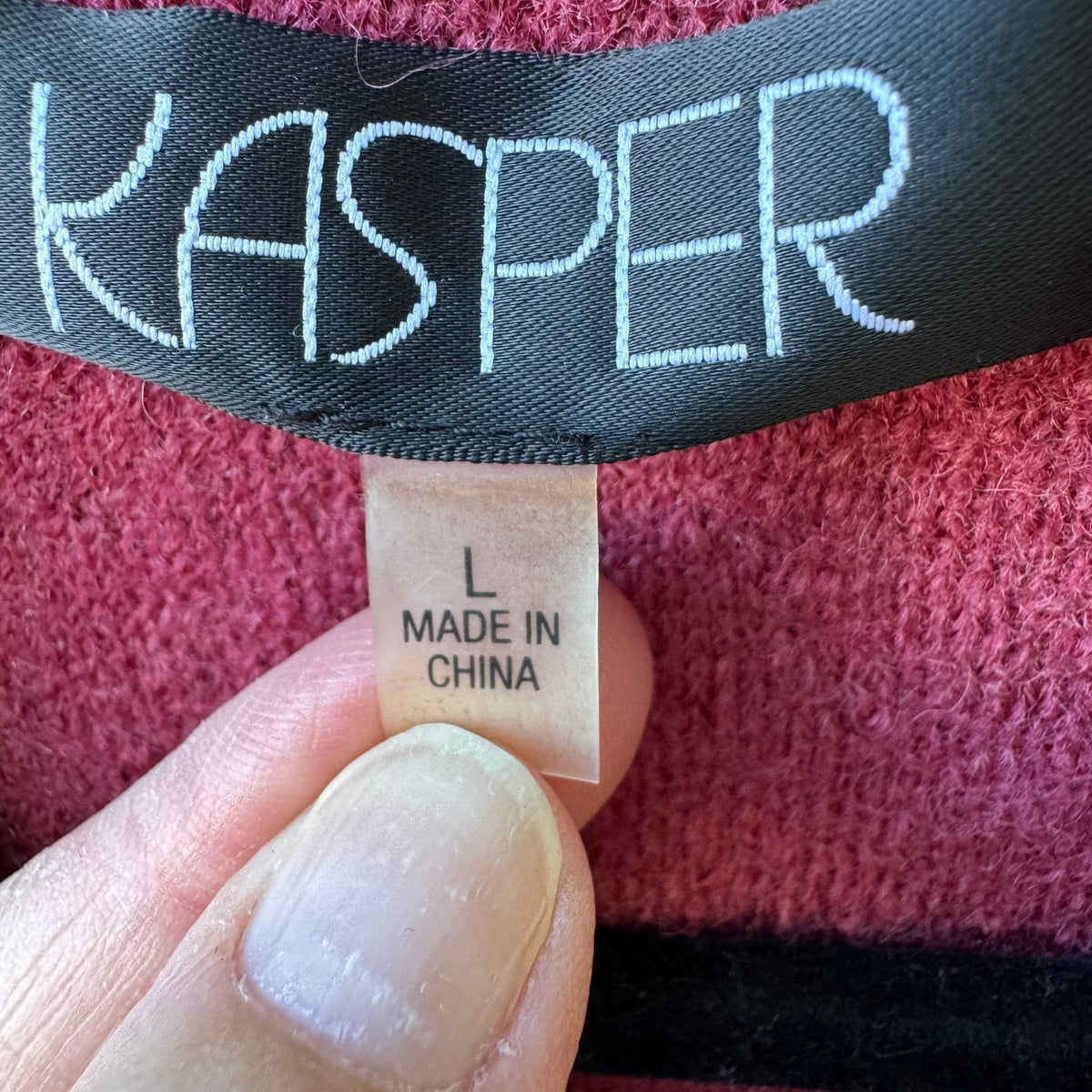 Kasper Wool Fringe Draped Open Front Minimalist Cardigan Woodrose Pink L NEW